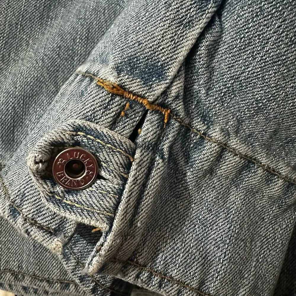Lucky Brand Dungarees Lily May Crop Y2K Throw Back Capri Crop Jeans Sz 14 Sz 32